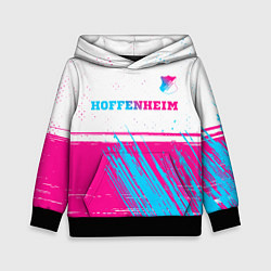 Толстовка-худи детская Hoffenheim neon gradient style посередине, цвет: 3D-черный