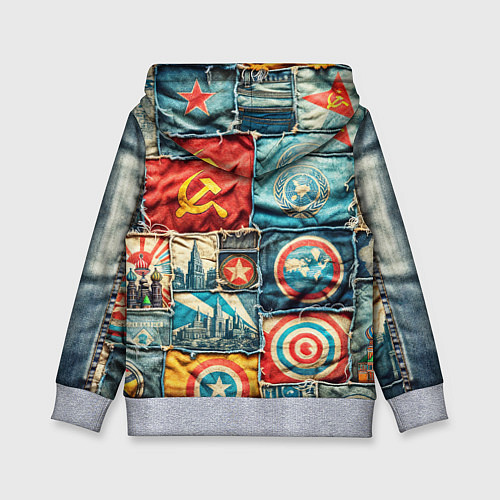 Детская толстовка Пэчворк джинсы в СССР / 3D-Меланж – фото 2