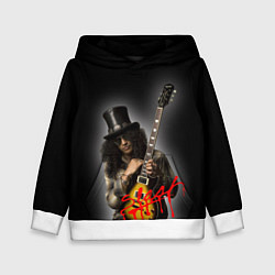 Толстовка-худи детская Slash музыкант группы Guns N Roses, цвет: 3D-белый