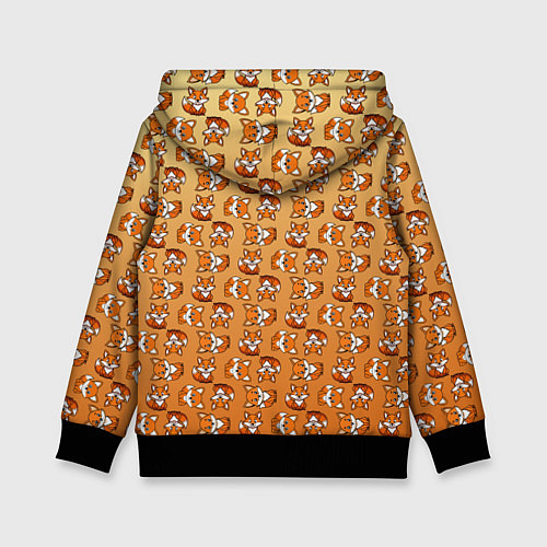 Детская толстовка Паттерн из милых лисят / 3D-Черный – фото 2