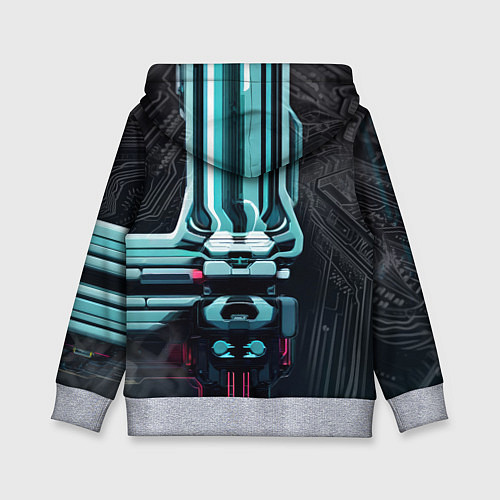 Детская толстовка Девушка-андроид с ИИ / 3D-Меланж – фото 2