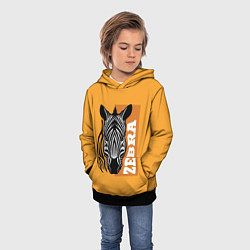 Толстовка-худи детская Zebra head, цвет: 3D-черный — фото 2