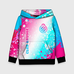 Толстовка-худи детская Club Brugge neon gradient style вертикально, цвет: 3D-черный