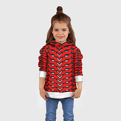 Толстовка-худи детская Красная броня с белыми прорезями, цвет: 3D-белый — фото 2