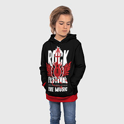 Толстовка-худи детская Rock festival - live music, цвет: 3D-красный — фото 2