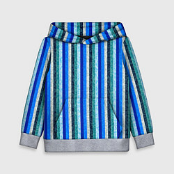 Детская толстовка Сине-бирюзовый полосатый