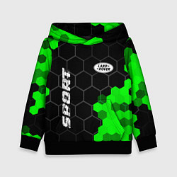 Детская толстовка Land Rover green sport hexagon