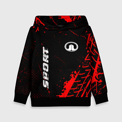 Толстовка-худи детская Great Wall red sport tires, цвет: 3D-черный