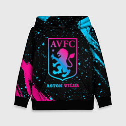 Толстовка-худи детская Aston Villa - neon gradient, цвет: 3D-черный