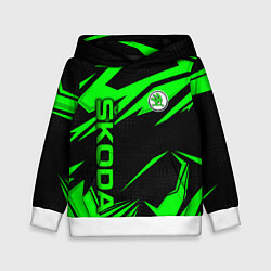 Толстовка-худи детская Skoda - green uniform, цвет: 3D-белый