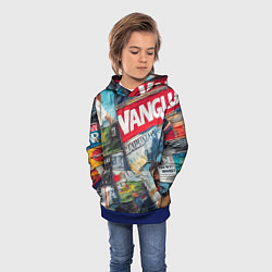 Толстовка-худи детская Vanguard collage - ai art patchwork, цвет: 3D-синий — фото 2