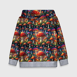 Детская толстовка Красные мухоморы в лесу паттерн