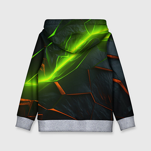 Детская толстовка Green neon abstract geometry / 3D-Меланж – фото 2