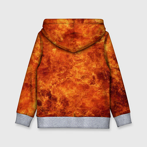 Детская толстовка Пламя 8бит текстура / 3D-Меланж – фото 2