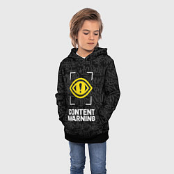 Толстовка-худи детская Content Warning граффити, цвет: 3D-черный — фото 2