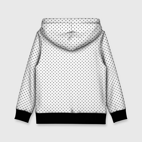 Детская толстовка Белый в чёрный маленький горошек / 3D-Черный – фото 2