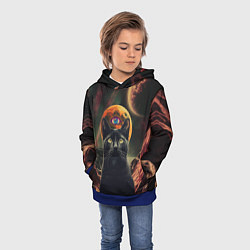 Толстовка-худи детская Кот Масон - третий глаз, цвет: 3D-синий — фото 2