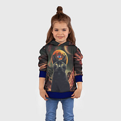 Толстовка-худи детская Кот Масон - третий глаз, цвет: 3D-синий — фото 2