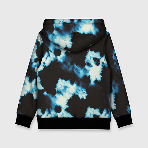 Детская толстовка Чёрно синий тай дай / 3D-Черный – фото 2