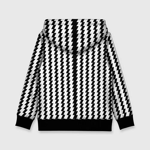 Детская толстовка Чёрно-белые вертикальные полосы / 3D-Черный – фото 2