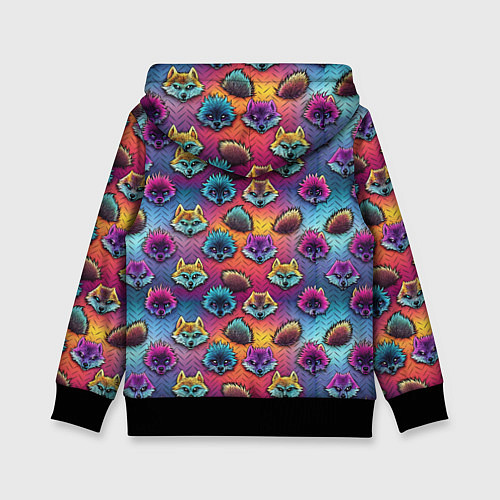 Детская толстовка Furry color anime faces / 3D-Черный – фото 2
