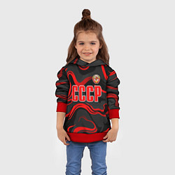 Толстовка-худи детская СССР - red stripes, цвет: 3D-красный — фото 2