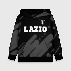 Толстовка-худи детская Lazio sport на темном фоне посередине, цвет: 3D-черный