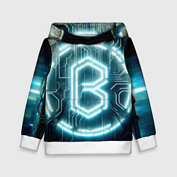 Толстовка-худи детская Неоновая вывеска - свечение, цвет: 3D-белый