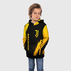 Толстовка-худи детская Juventus - gold gradient вертикально, цвет: 3D-черный — фото 2