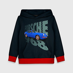 Толстовка-худи детская Немецкая спортивная машина Porsche 968, цвет: 3D-красный