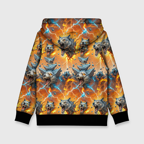 Детская толстовка Волки и камни / 3D-Черный – фото 2