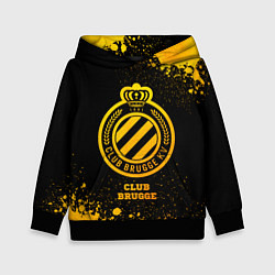 Толстовка-худи детская Club Brugge - gold gradient, цвет: 3D-черный