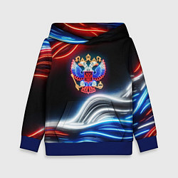 Толстовка-худи детская Неоновые флаг и греб, цвет: 3D-синий