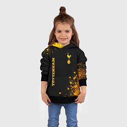 Толстовка-худи детская Tottenham - gold gradient вертикально, цвет: 3D-черный — фото 2