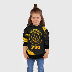 Толстовка-худи детская PSG - gold gradient, цвет: 3D-черный — фото 2