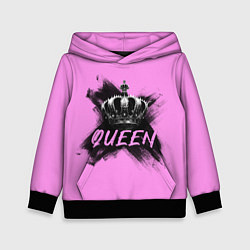 Толстовка-худи детская Королева - корона, цвет: 3D-черный