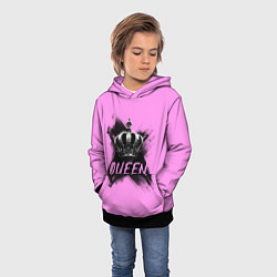 Толстовка-худи детская Королева - корона, цвет: 3D-черный — фото 2