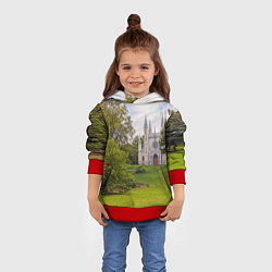 Толстовка-худи детская Парк Александрия в Петергофе, цвет: 3D-красный — фото 2