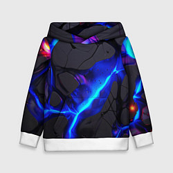 Детская толстовка Темный синий неон из разлома плит