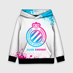 Толстовка-худи детская Club Brugge neon gradient style, цвет: 3D-черный