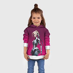 Толстовка-худи детская Beauty cyber Barbie - ai art fantasy, цвет: 3D-белый — фото 2