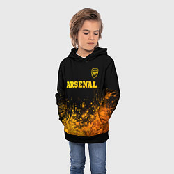 Толстовка-худи детская Arsenal - gold gradient посередине, цвет: 3D-черный — фото 2
