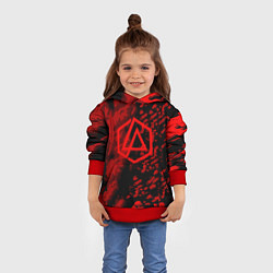 Толстовка-худи детская Linkin park red logo, цвет: 3D-красный — фото 2