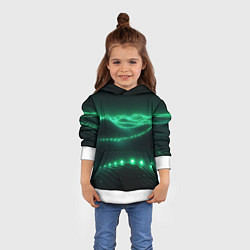 Толстовка-худи детская Круглый зеленый мистический фон, цвет: 3D-белый — фото 2