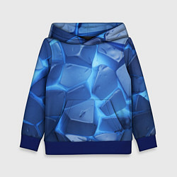 Толстовка-худи детская Синие ледяные плиты с разломом, цвет: 3D-синий