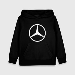 Толстовка-худи детская Mercedes benz logo white, цвет: 3D-черный