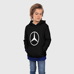 Толстовка-худи детская Mercedes benz logo white, цвет: 3D-синий — фото 2