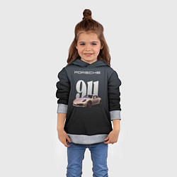 Толстовка-худи детская Спортивный автомобиль Porsche 911, цвет: 3D-меланж — фото 2