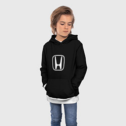 Толстовка-худи детская Honda white logo, цвет: 3D-белый — фото 2