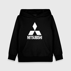 Толстовка-худи детская Mitsubishi logo white, цвет: 3D-черный